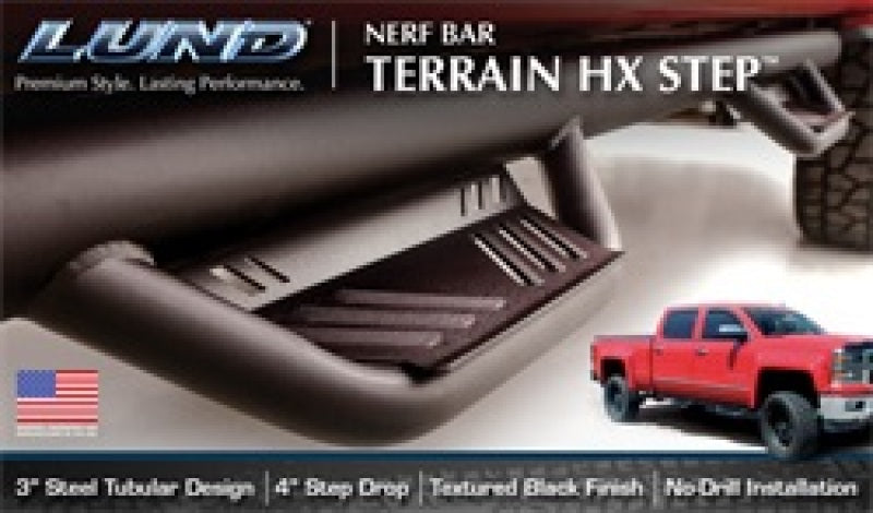 Lund 16-17 Nissan Titan XD Crew Cab Terrain HX Step Nerf Bars - Black - Black Ops Auto Works