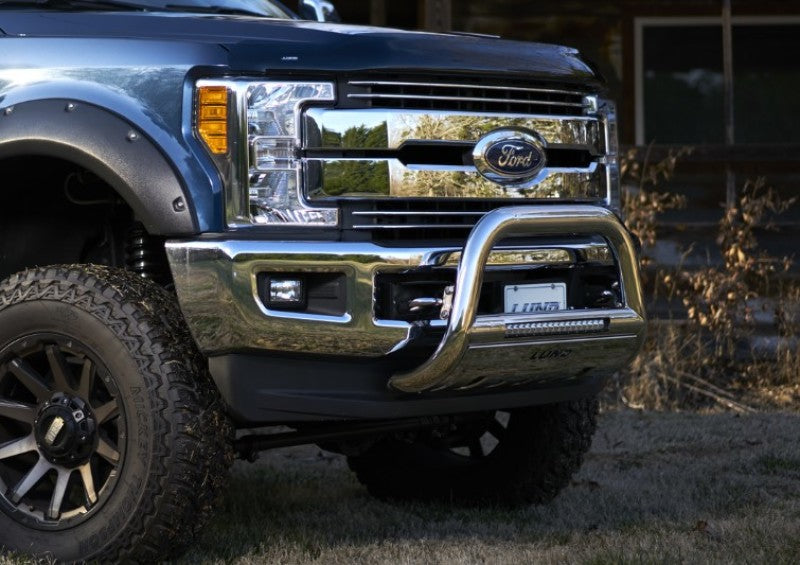 Lund 2017 Ford F-250 Super Duty Bull Bar w/Light & Wiring - Polished - Black Ops Auto Works