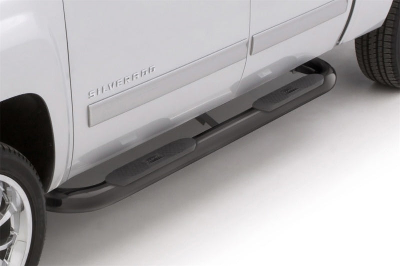 Lund 2019 Chevy Silverado 1500 Crew Cab 4in. Oval Curved Steel Nerf Bars - Black - Black Ops Auto Works
