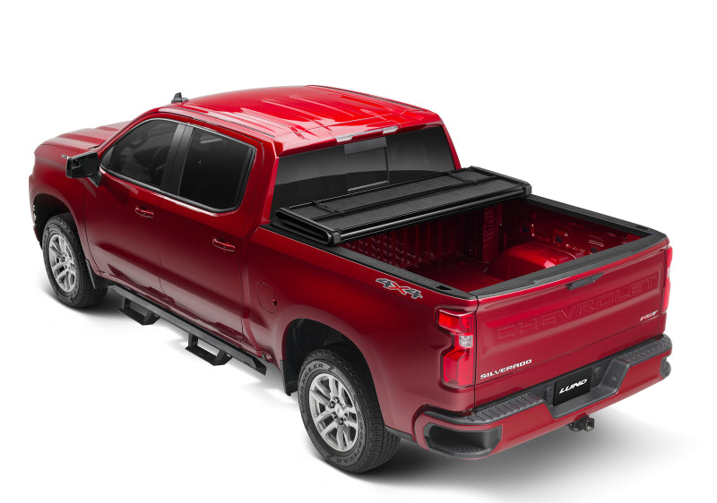 Lund 88-99 Chevy C1500 Fleetside (8ft. Bed) Hard Fold Tonneau Cover - Black - Black Ops Auto Works