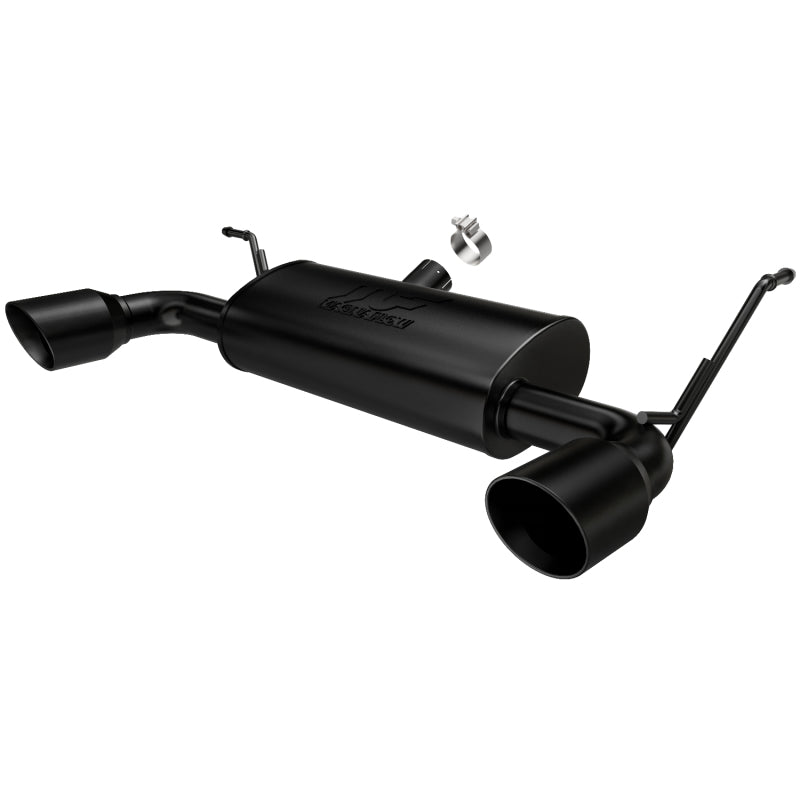 MagnaFlow 07-17 Jeep Wrangler JK 3.8/3.6L Dual Split Rear Exit Black Axle-Back Exhaust - Black Ops Auto Works