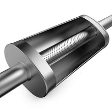 Load image into Gallery viewer, MagnaFlow 11219 muffler 3 inch center inlet and center outlet detail view