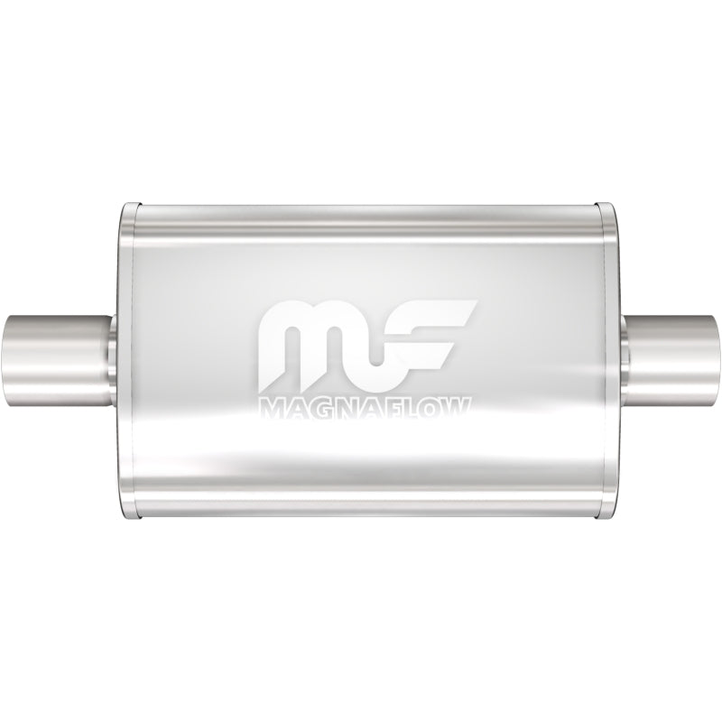 MagnaFlow 11219 4x9 inch oval straight-through muffler with satin stainless steel finish