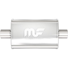 Load image into Gallery viewer, MagnaFlow 11219 4x9 inch oval straight-through muffler with satin stainless steel finish