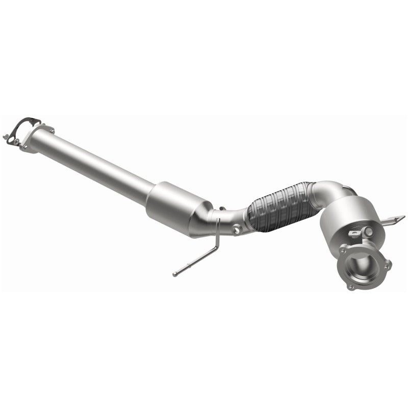 MagnaFlow OEM Grade direct-fit catalytic converter with spun stainless body, flange connections and two sensor ports, view 2