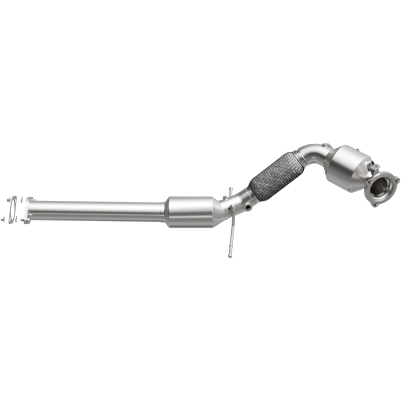 MagnaFlow OEM Grade direct-fit catalytic converter with spun stainless body, flange connections and two sensor ports, view 3