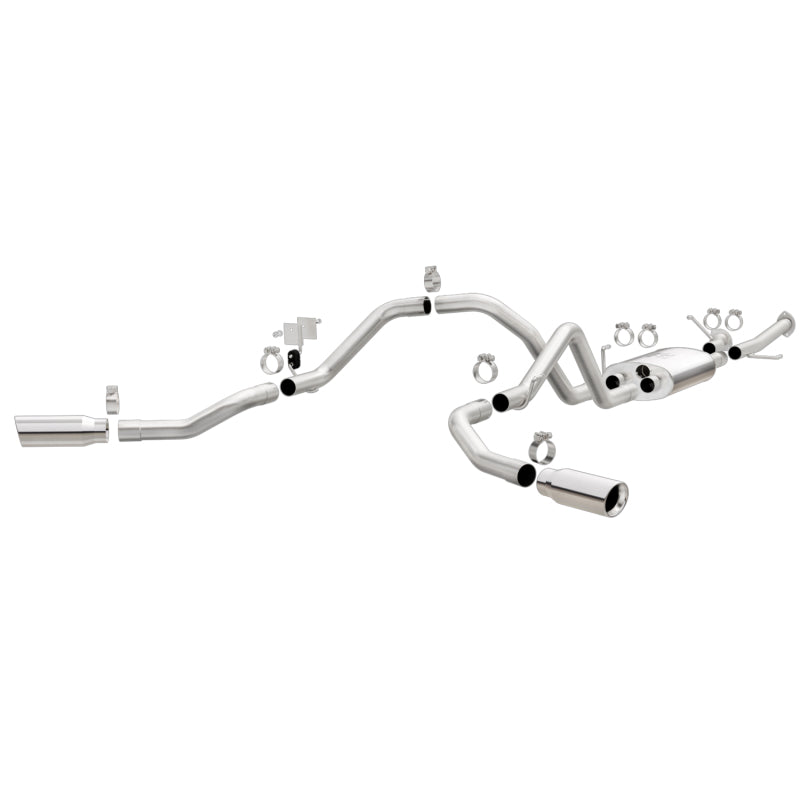 MagnaFlow Cat-Back 10-15 Toyota Tundra SC LB / CC SB 4.6L/5.7L V8 SS 2.5 Dual Split Rear 4in Tip - Black Ops Auto Works