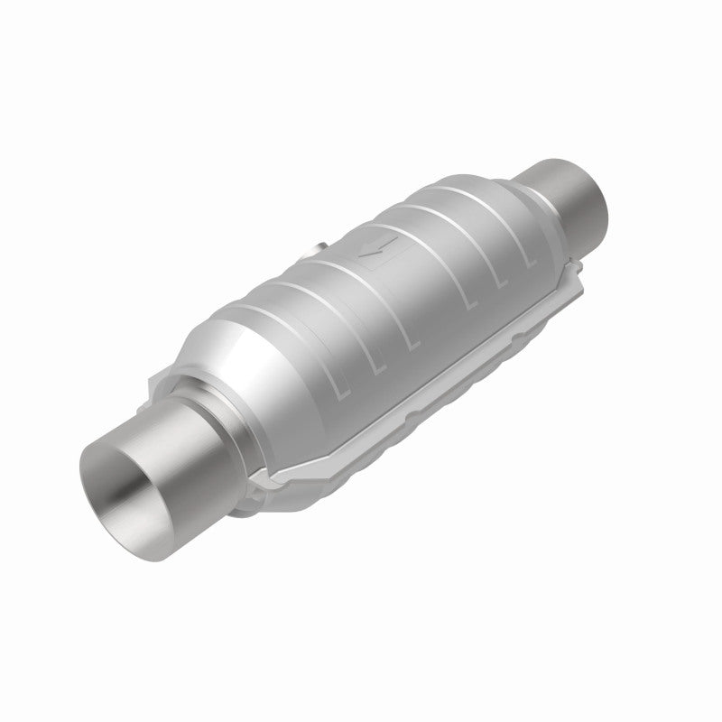 MagnaFlow Conv Univ 2.5in Inlet/Outlet Center/Center Round 11in Body L x 5.125in W x 15in Overall L - Black Ops Auto Works