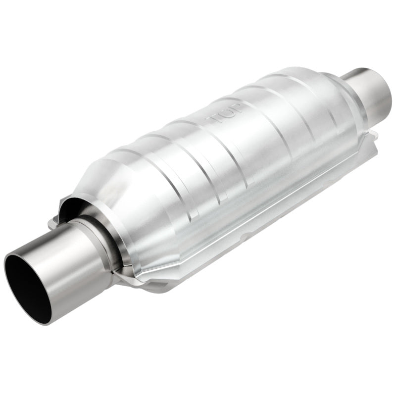 MagnaFlow Conv Univ 2in Inlet/Outlet Center/Center Round 11in Body L x 5.125in W x 15in Overall L-Catalytic Converter Universal-Magnaflow-841380066237-