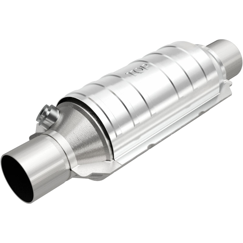 MagnaFlow Conv Univ 2in Inlet/Outlet Center/Center Round 11in Body L x 5.125in W x 15in Overall L-Catalytic Converter Universal-Magnaflow-841380066237-