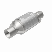 Load image into Gallery viewer, MagnaFlow Conv Univ 2in In/Out Ctr/Ctr Round 9in Body L x 5.125in W x 13in Overall L Single O2 Port-Catalytic Converter Universal-Magnaflow-841380069429-