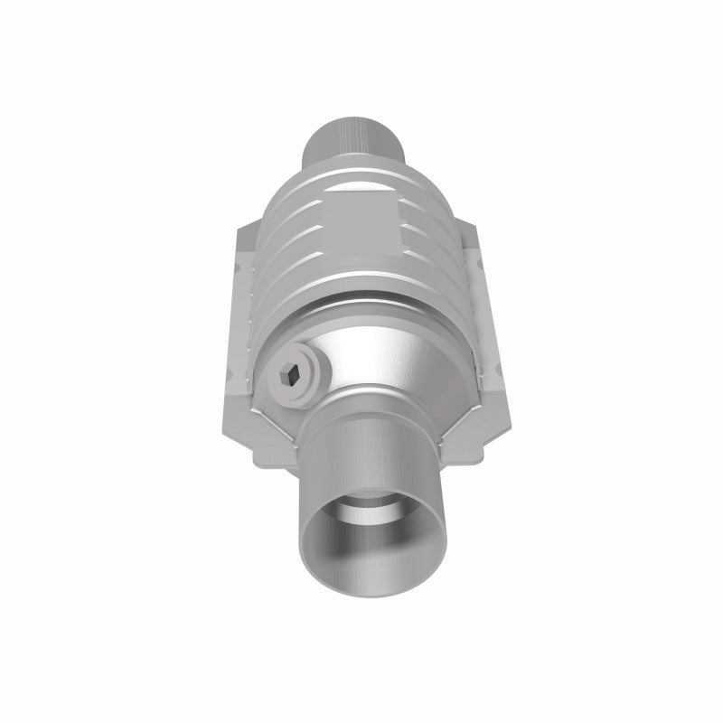 MagnaFlow Conv Univ 2in In/Out Ctr/Ctr Round 9in Body L x 5.125in W x 13in Overall L Single O2 Port-Catalytic Converter Universal-Magnaflow-841380069429-