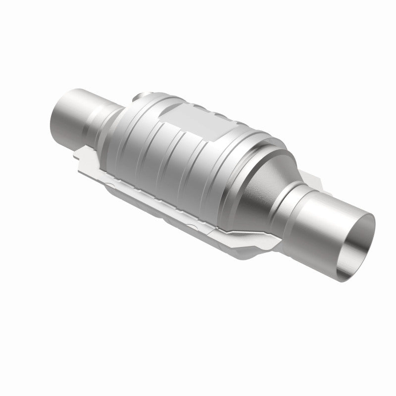 MagnaFlow Conv Univ 2in In/Out Ctr/Ctr Round 9in Body L x 5.125in W x 13in Overall L Single O2 Port-Catalytic Converter Universal-Magnaflow-841380069429-