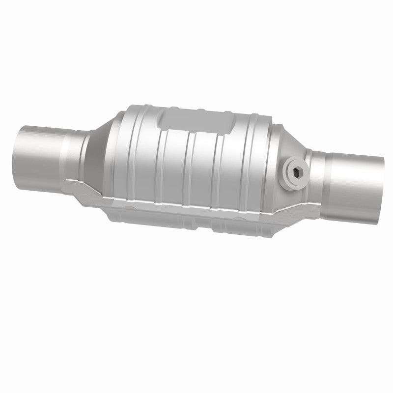 MagnaFlow Conv Univ 2in In/Out Ctr/Ctr Round 9in Body L x 5.125in W x 13in Overall L Single O2 Port-Catalytic Converter Universal-Magnaflow-841380069429-