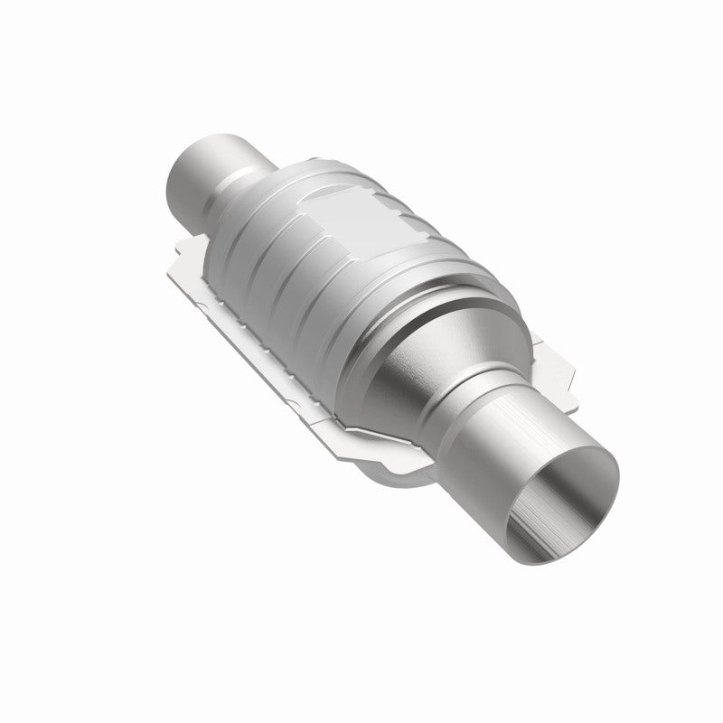 MagnaFlow Conv Univ 2in In/Out Ctr/Ctr Round 9in Body L x 5.125in W x 13in Overall L Single O2 Port-Catalytic Converter Universal-Magnaflow-841380069429-