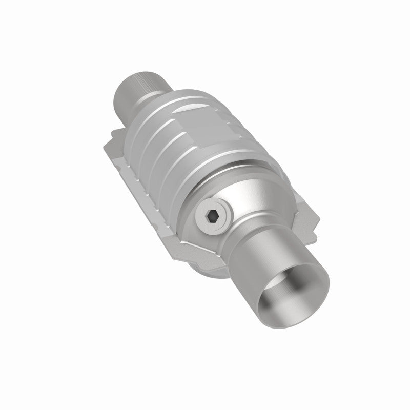 MagnaFlow Conv Univ 2in In/Out Ctr/Ctr Round 9in Body L x 5.125in W x 13in Overall L Single O2 Port-Catalytic Converter Universal-Magnaflow-841380069429-