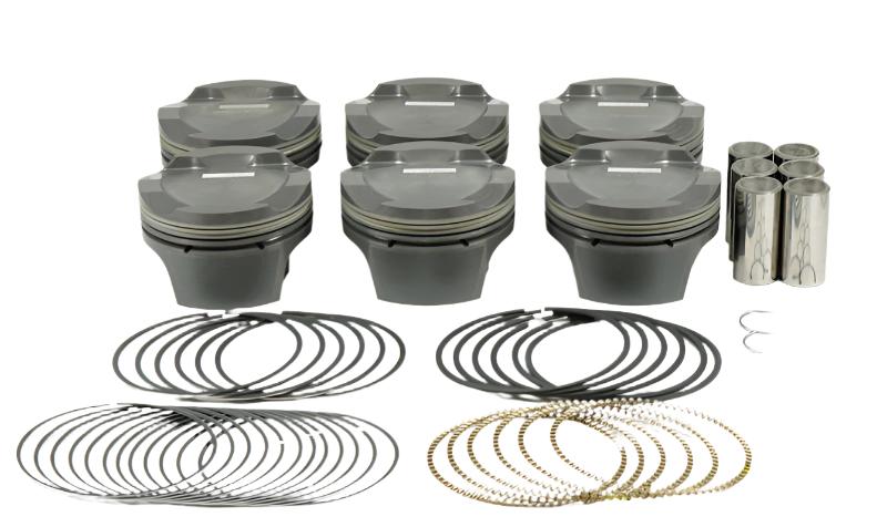 Mahle MS BMW N54 B30 3.0L 84.50mm x 31.7mm CH 17.2cc 314g 10.3CR Pistons (Set of 6) - Black Ops Auto Works