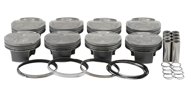 Mahle MS Piston Set of 8 Ford 5.2L Voodoo 315cid 3.710in Bore 3.661 Stk 5.9 Rod .827 Pin 7.8cc 12CR - Black Ops Auto Works