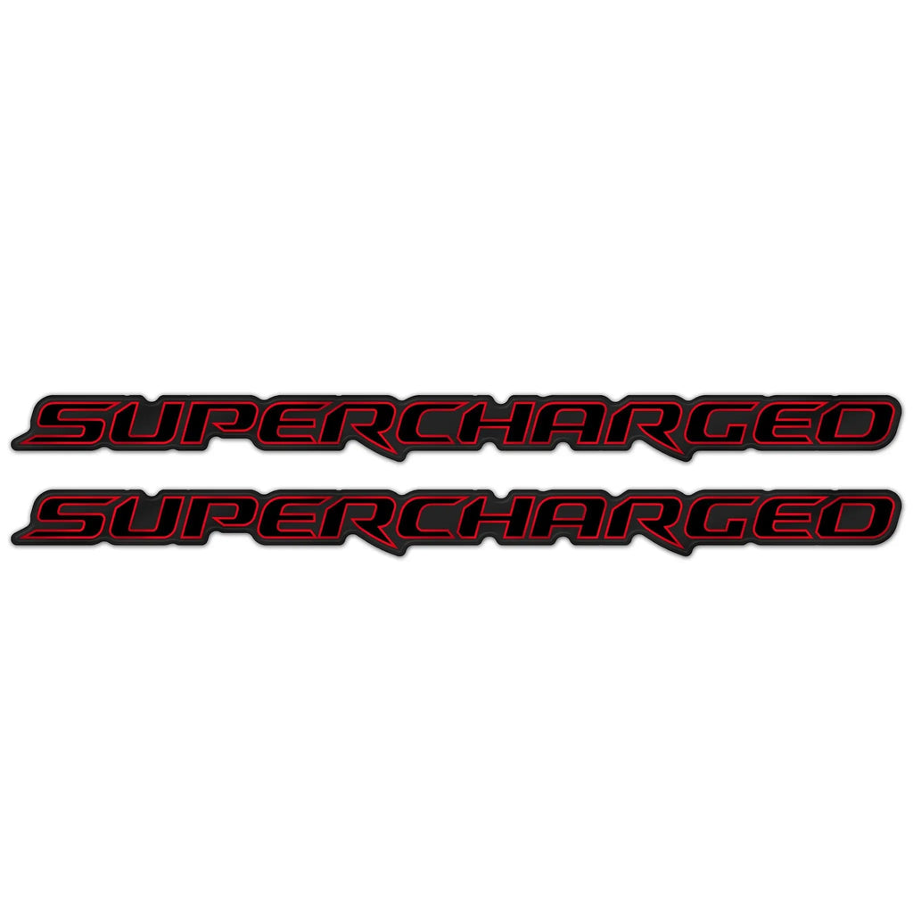 Matte Black Supercharged Fender Badge - Black Ops Auto Works