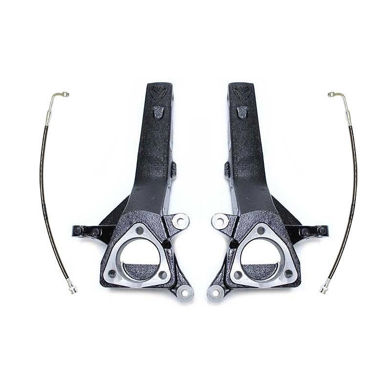 MaxTrac 04-18 Nissan Titan 2WD 4in Front Lift Spindles w/Extended DOT Compliant Brake Lines - Black Ops Auto Works