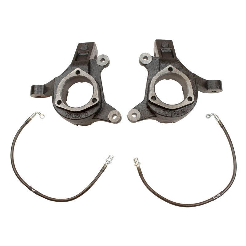 MaxTrac 07-16 GM C1500 2WD 3in Front Lift Spindles w/Extended DOT Compliant Brake Lines - Black Ops Auto Works