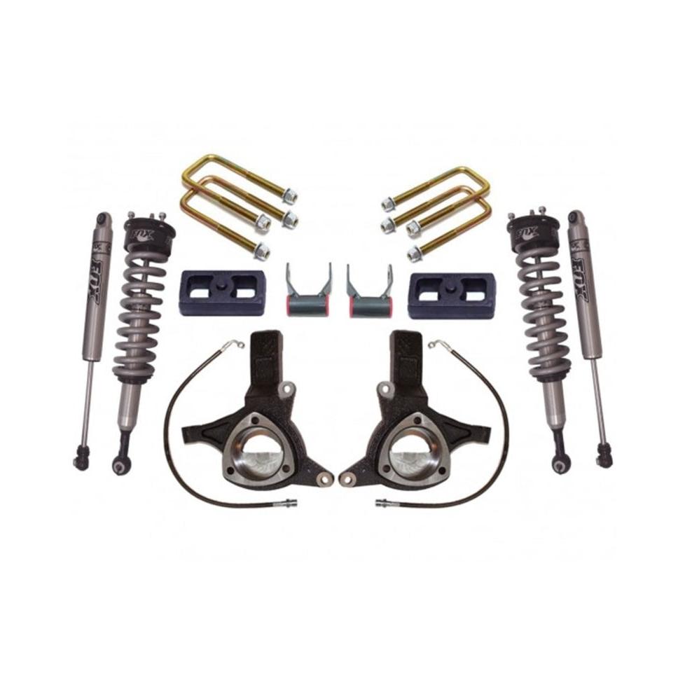 MaxTrac 07-16 GM C1500 2WD w/Cast Steel Susp. 7in/4in MaxPro Elite Spindle Lift Kit w/FOX Shocks Maxtrac MXTK881375F
