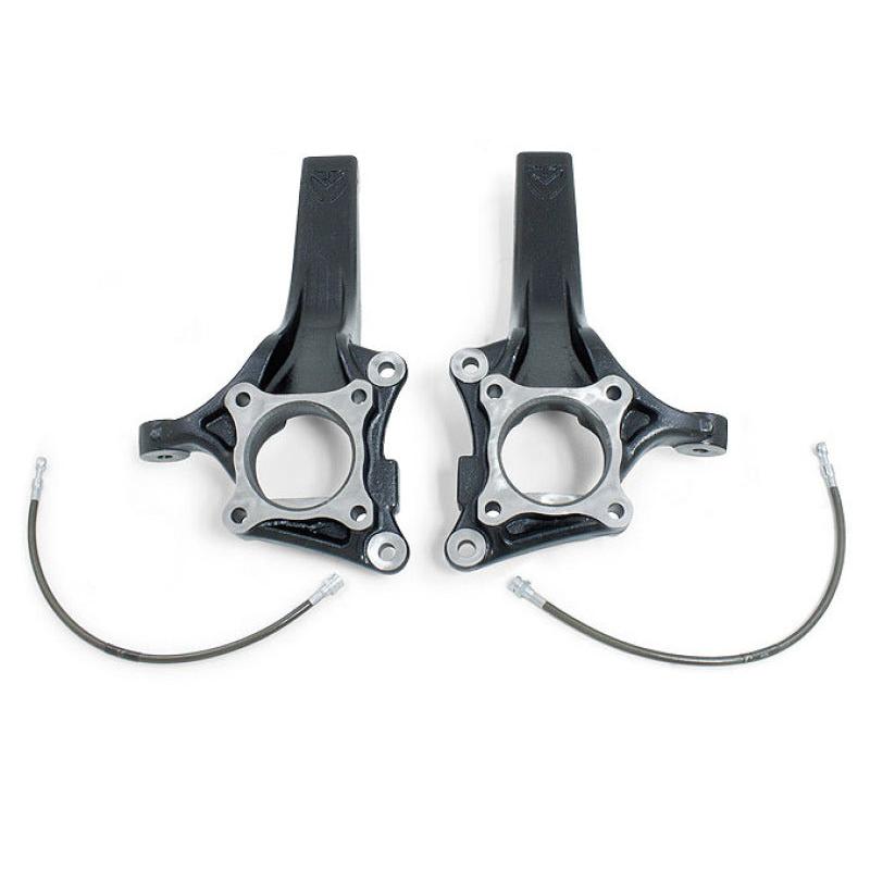 MaxTrac 09-18 Ford F-150 2WD 4-4.5in Front Lift Spindles w/Extended DOT Compliant Brake Lines - Black Ops Auto Works