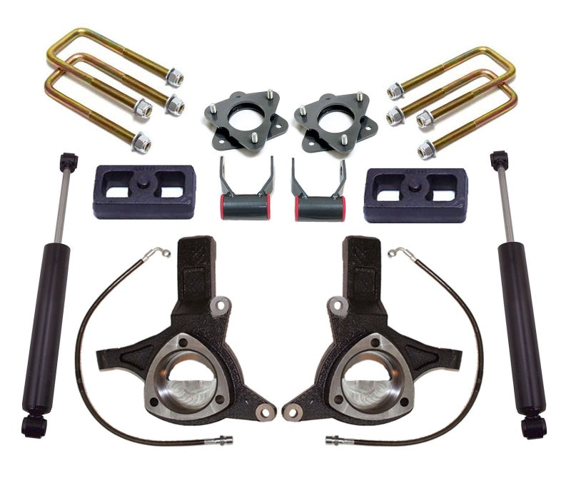 MaxTrac 16-18 GM C1500 2WD w/Stamped Steel. Susp. 7in/4in MaxPro Spindle Lift Kit w/MaxTrac Shocks - MaxTrac MXTK881774