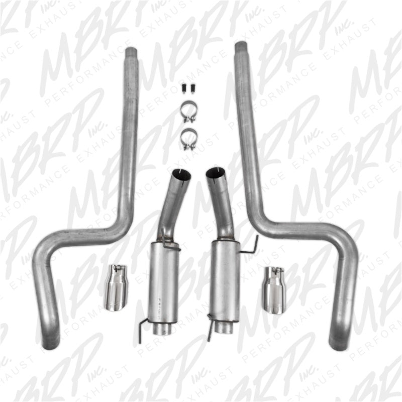 MBRP 05-09 Ford Mustang GT 4.6L Dual Split Rear Race Version AL/ 3in Cat Back Exhaust System - Black Ops Auto Works