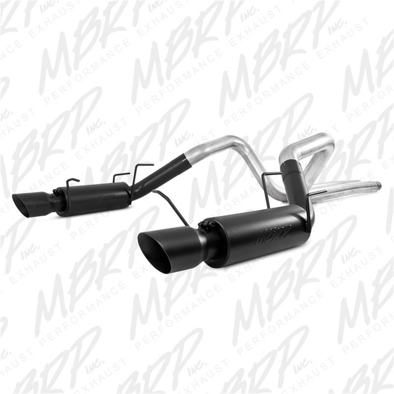 MBRP 11-14 Ford Mustang GT 5.0L 3in Cat Back Dual Split Rear Race Version 4in Tips - Black - Black Ops Auto Works