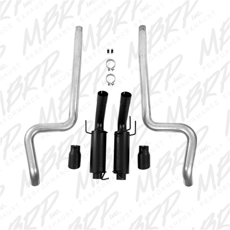 MBRP 11-14 Ford Mustang GT 5.0L 3in Cat Back Dual Split Rear Race Version 4in Tips - Black - Black Ops Auto Works