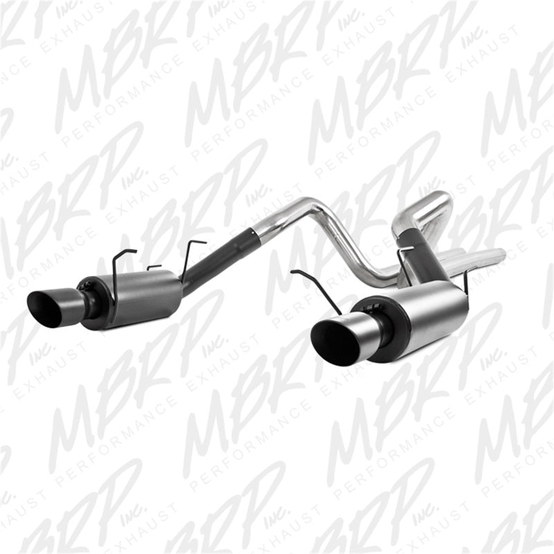MBRP 11-14 Ford Mustang GT 5.0L 3in Cat Back Dual Split Rear Street Version 4in Tips - Black - Black Ops Auto Works