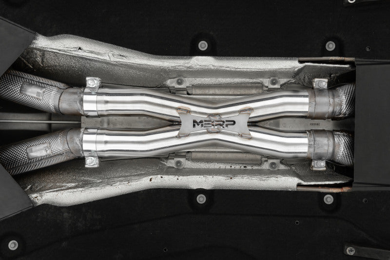 MBRP 12-21 Ferrari 812SF/812GTS/F12 6.3L/ 6.5L 3in Resonator Delete X-Pipe - T304 - Black Ops Auto Works
