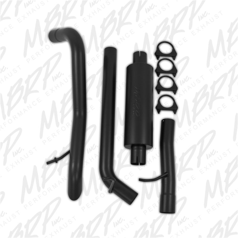 MBRP 12 Jeep Wrangler/Rubicon 3.6L V6 Cat Back Single Rear Exit Off-Road Black Exhaust - Black Ops Auto Works