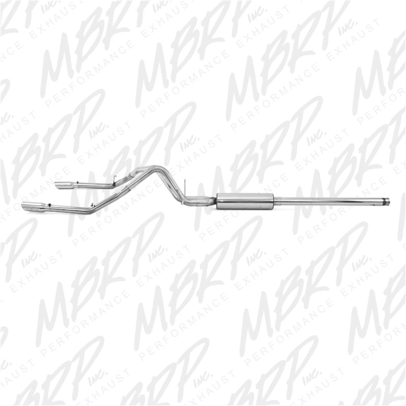 MBRP 14 Chevy/GMC 1500 Silverado/Sierra 4.3L V6/5.3L V8 Dual Split Rear T409 3in Cat Back Exhaust - Black Ops Auto Works