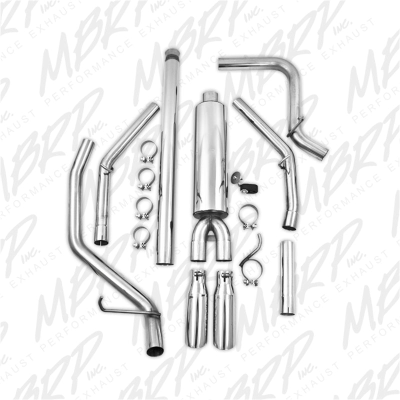 MBRP 14 Chevy/GMC 1500 Silverado/Sierra 4.3L V6/5.3L V8 Dual Split Rear T409 3in Cat Back Exhaust - Black Ops Auto Works
