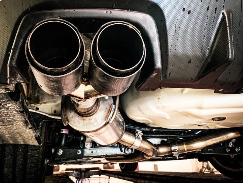 MBRP 15-19 Subaru WRX 2.0L/STI 2.5L 3in Dual Split Rear Exit w/ 3.5in CF Tips - T304 Street Version - Black Ops Auto Works