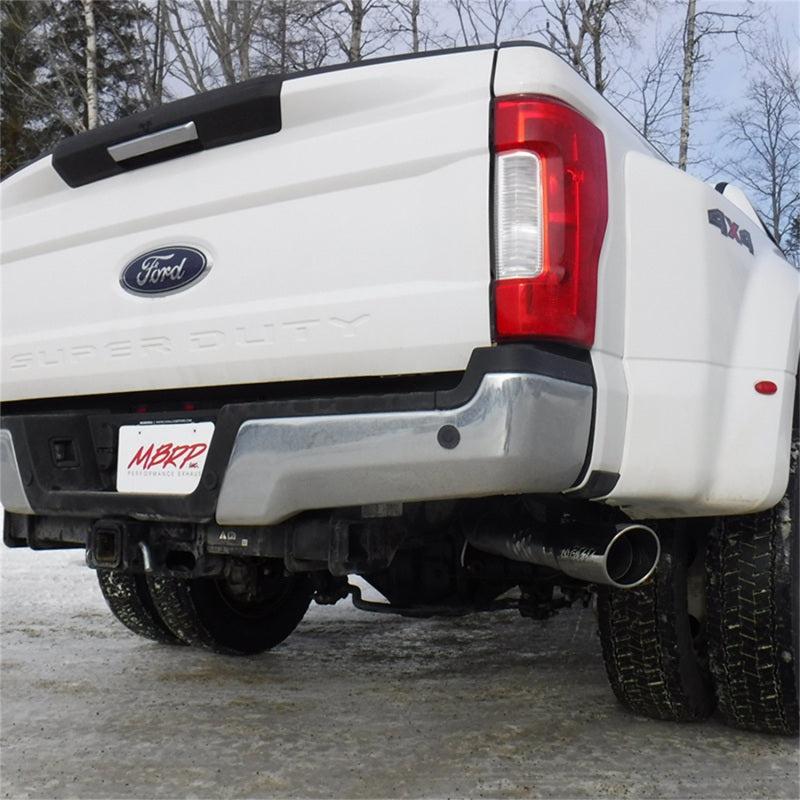 MBRP 17-19 Ford F-250/350/450 6.7L 4in Filter Back Single Tip Side Exit T409 Exhaust System - Black Ops Auto Works