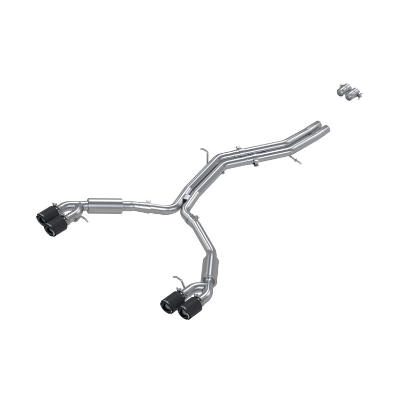 MBRP 18-21 Audi S5 Coupe/S4 Sedan T304 SS 2.5in Cat-Back Quad Rear Exit Exhaust - Carbon Fiber Tips - Black Ops Auto Works