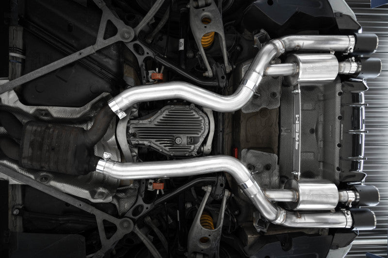MBRP 18-22 BMW M2 Competition 3.0L T304 SS 3in Resonator-Back Exhaust Quad Rear w/ Carbon Fiber Tips - Black Ops Auto Works