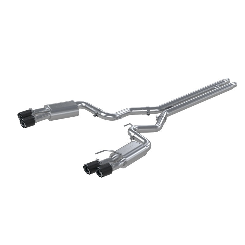 MBRP 18-22 Ford Mustang GT 5L T304 SS 3in Cat-Back Dual Rear w/4in Quad Carbon Fiber Tips (Street) - Black Ops Auto Works