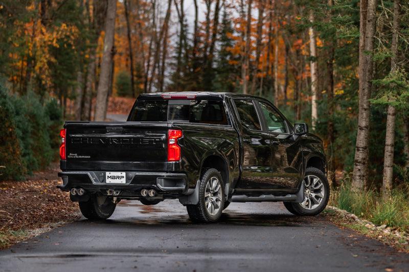 MBRP 19-21 Chevy Silverado 1500 6.2L 2.5in Dual Split Rear Cat Back w/ Quad Carbon Fiber Tips- T304 - Black Ops Auto Works