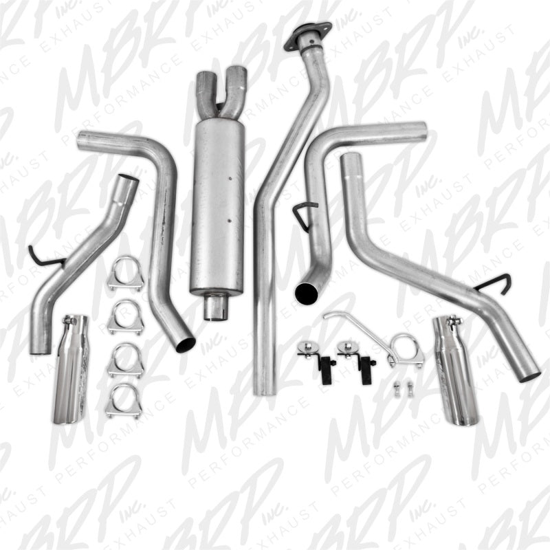 MBRP 2003-2007 Chev/GMC 1500 Classic 4.8/5.3L EC/CC-SB Cat Back Dual Split Side - Black Ops Auto Works