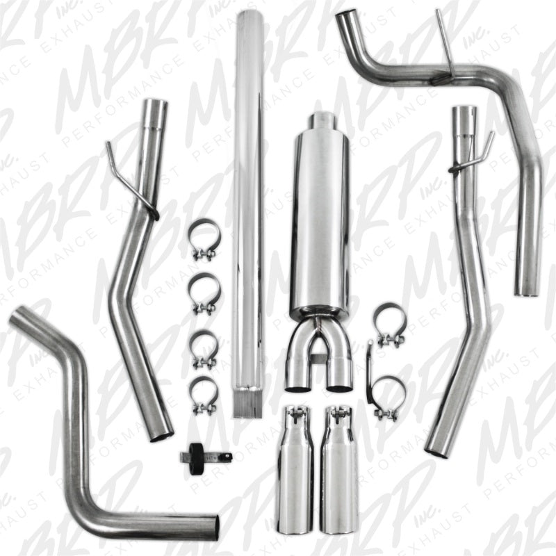 MBRP 2004-2008 Ford F150 4.6/5.4L EC/CC-SB Cat Back Dual Split Rear - Black Ops Auto Works