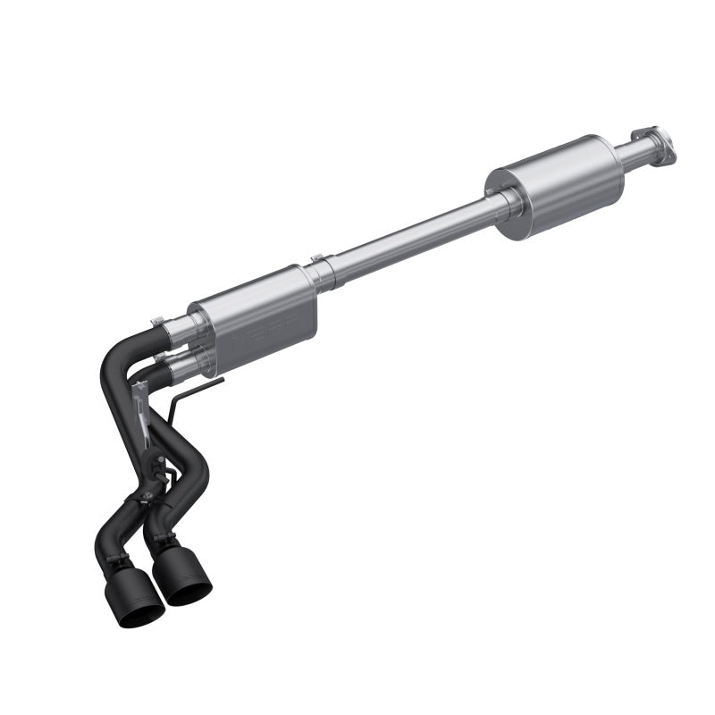 MBRP 2021+ Ford F150 Black Coated Dual Pre-Axle (Street Profile) 2.5in OD Tips 3in Cat Back Exhaust - Black Ops Auto Works