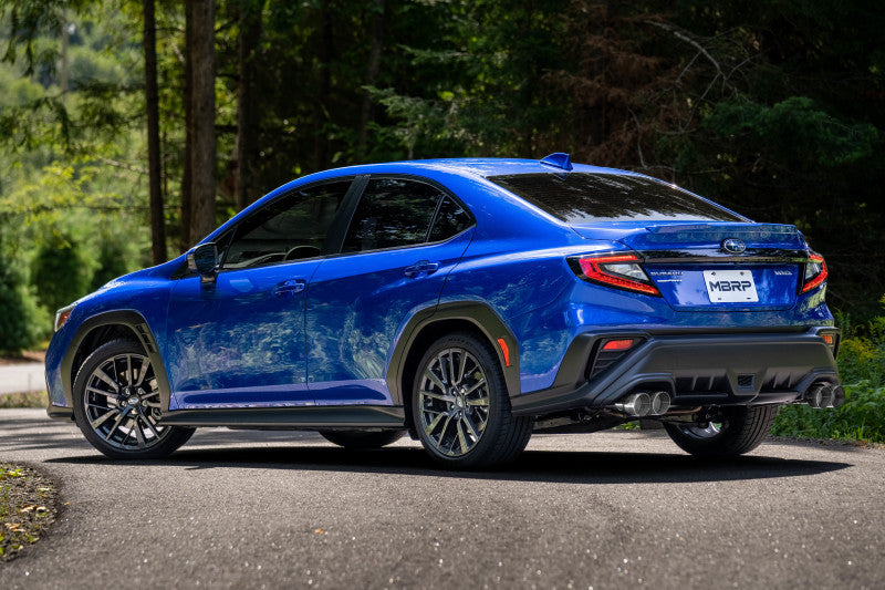 MBRP 2022+ Subaru WRX 3in Cat-Back Dual Split Rear Quad Carbon Fiber Tips Race Profile Exhaust - Black Ops Auto Works