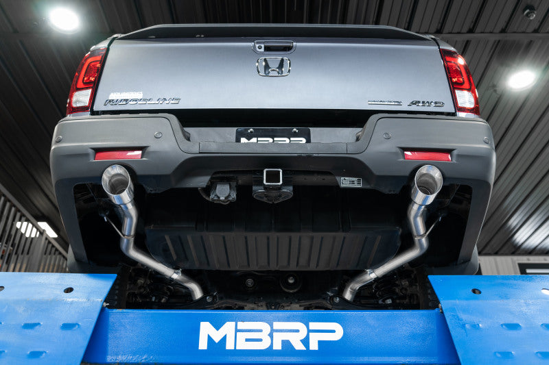 MBRP 21-22 Honda Ridgeline Aluminized Steel 2.5in Cat-Back - Dual Split Rear Exit - Black Ops Auto Works