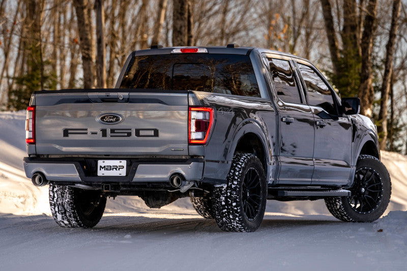 MBRP 22-23 Ford F150 T304 5in OD Carbon Fiber Tip Dual Rear Exit 3in Cat Back Exhaust - Black Ops Auto Works