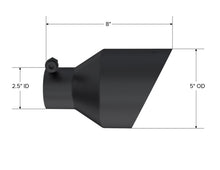 Load image into Gallery viewer, MBRP MBRP Black-Coated Tip 2.5in ID, 5in OD Out, 8in Length, Angle Cut, Dual Wall
