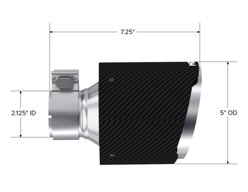MBRP MBRP CF Tip 2.125in ID, 5in OD Out, 7.25in Length, Pair 17-25 BRZ/GR86